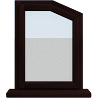 Деревянное окно - пятиугольник из лиственницы Модель 113 Палисандр